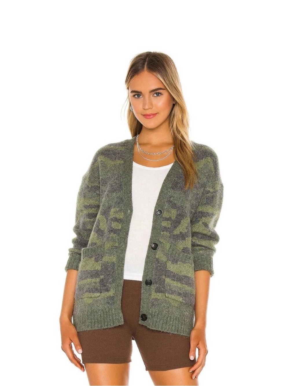 Rails Runi Green Camouflage Cardigan Sweater